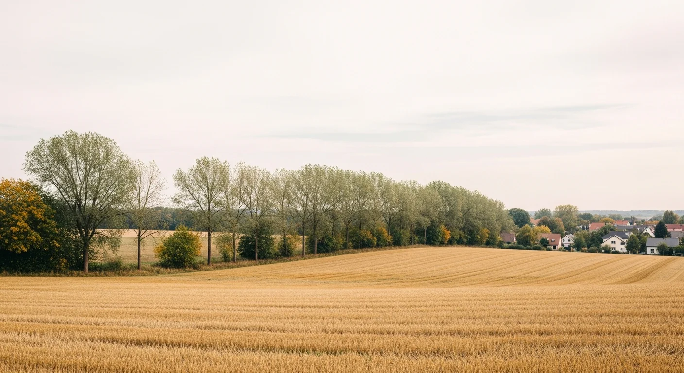 Unbebautes Ackerland am Rand einer Saxon Stadt